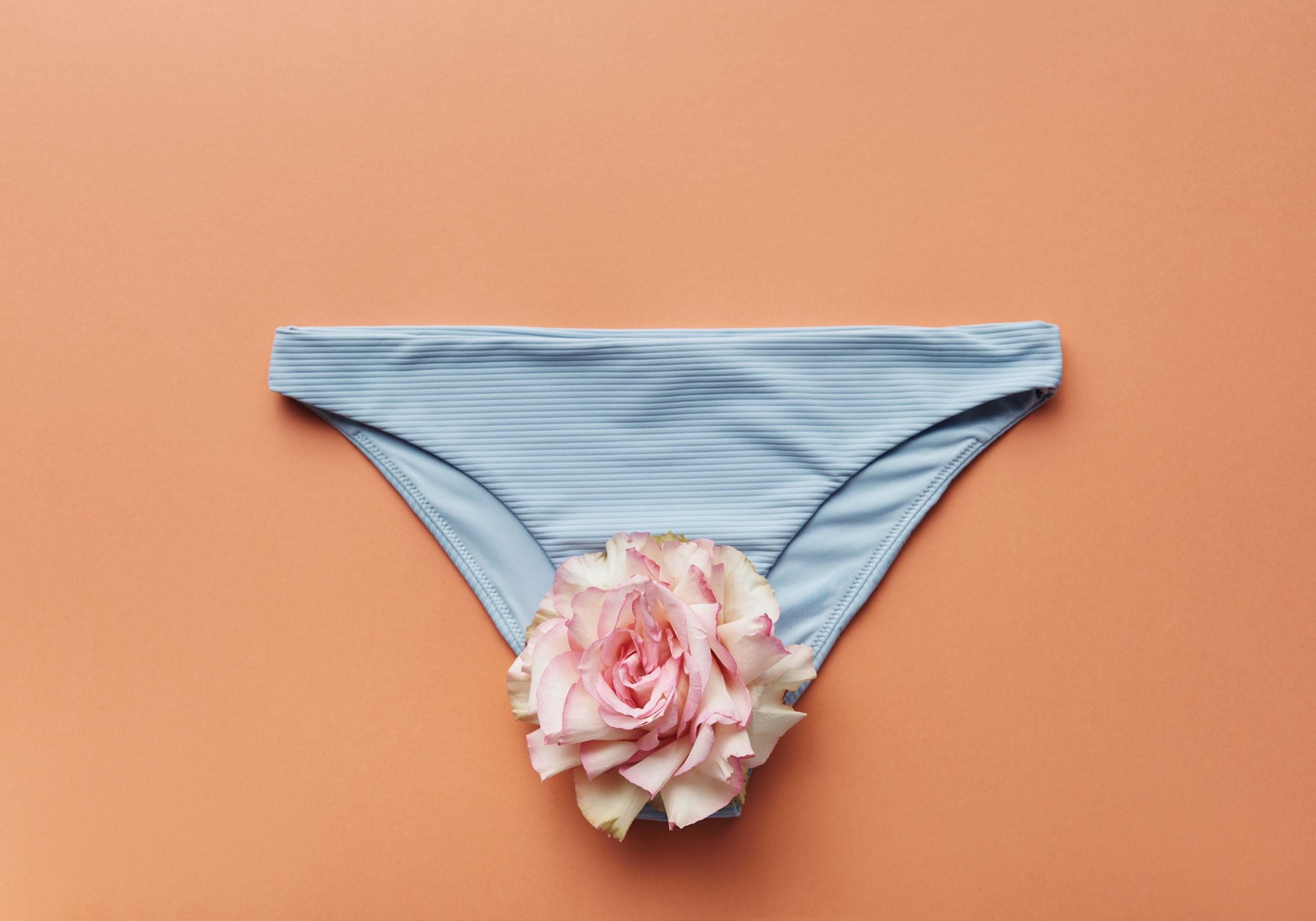 flowers on underwear on orange background
