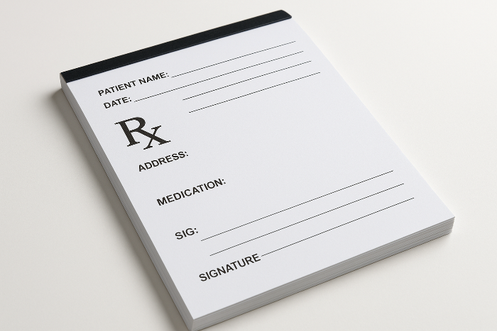 picture of a prescription pad