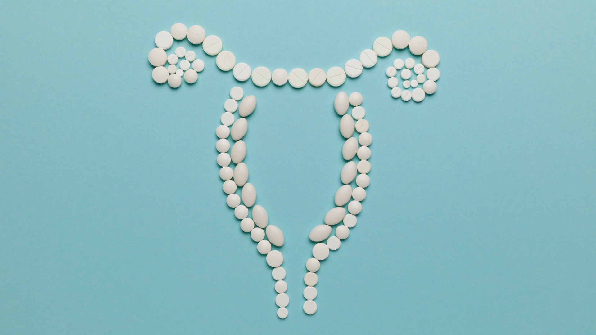 Tablets in the shape of a uterus